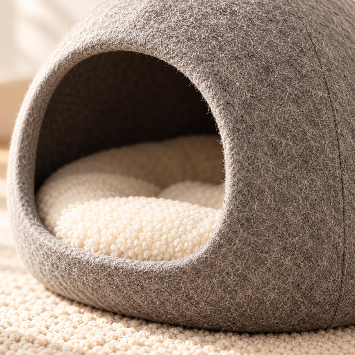 Cocoon Felt Cat Cave — detail
