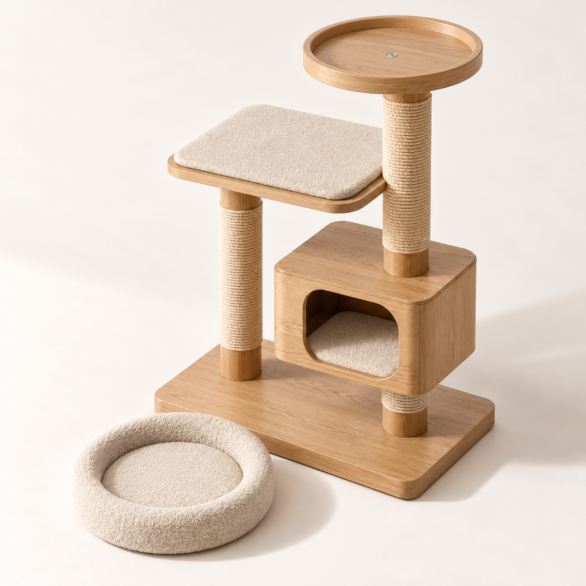 Rise Oak Cat Tower — parts care