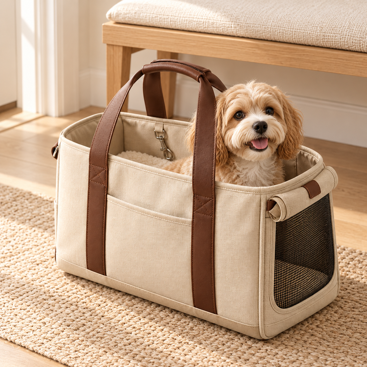 Wayfarer Pet Carrier Tote — lifestyle